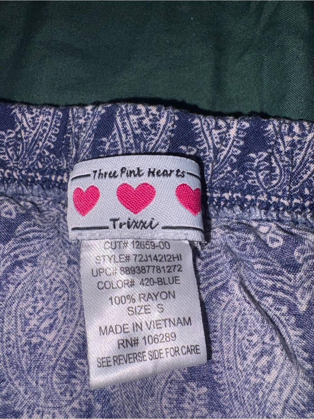 Trixxi Blue Paisley Romper - Picture 2 of 2